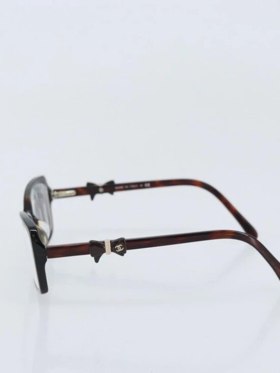 CHANEL Glasses metal Brown CC Auth BAZ296